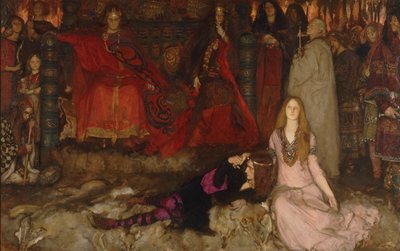 La scena del gioco in Amleto, Atto III, Scena II da Edwin Austin Abbey