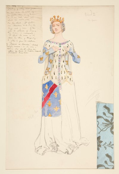 La Regina, bozzetto di costume per Re Riccardo II da Edwin Austin Abbey