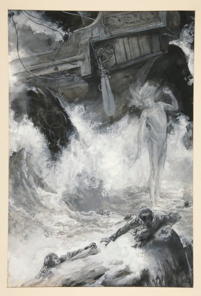Il naufragio, illustrazione per Atto I, Scena i, La tempesta da Edwin Austin Abbey