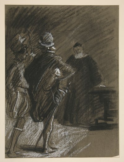 Tre uomini, studio per La bisbetica domata (?) da Edwin Austin Abbey