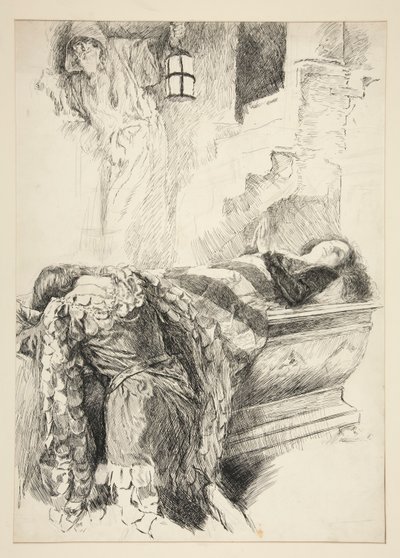 Scena della tomba - Romeo trova Giulietta, da Romeo e Giulietta da Edwin Austin Abbey
