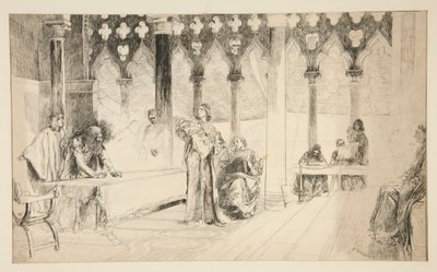 Scena del processo, dal Mercante di Venezia da Edwin Austin Abbey