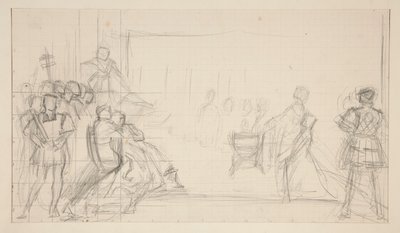 Processo della Regina Caterina, studio da Edwin Austin Abbey