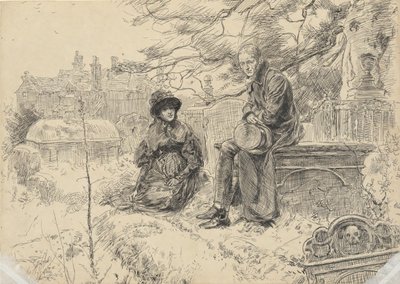 Due figure in un cimitero da Edwin Austin Abbey
