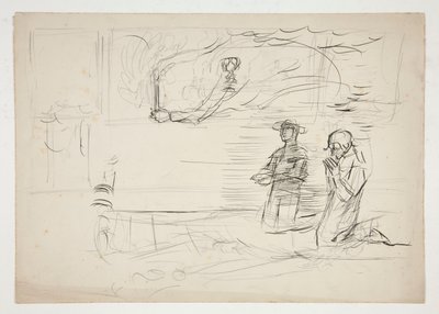 Due figure in preghiera: studio per da Edwin Austin Abbey