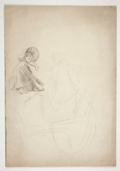 Due figure sedute su un carro da Edwin Austin Abbey