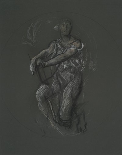 Studio di figura non identificata per progetto murale al Pennsylvania State Capitol Building, Harrisburg, 1902-1911 da Edwin Austin Abbey