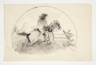 Illustrazione non identificata [Uomo a cavallo] da Edwin Austin Abbey