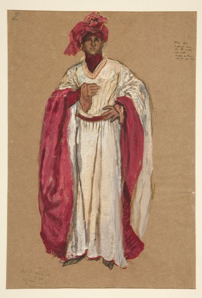 Uomo non identificato in una veste rossa, bozzetto di costume per Re Riccardo II da Edwin Austin Abbey