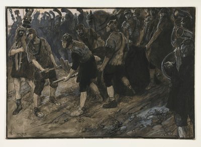 Ventidio entra in trionfo, il cadavere di Pacoro portato davanti a lui, Atto III, scena i, Antonio e Cleopatra da Edwin Austin Abbey