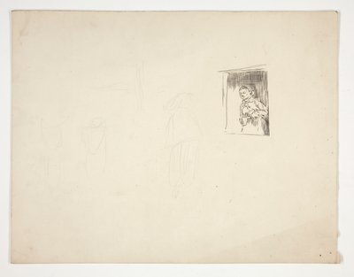 Donna alla finestra - illustrazione non identificata da Edwin Austin Abbey
