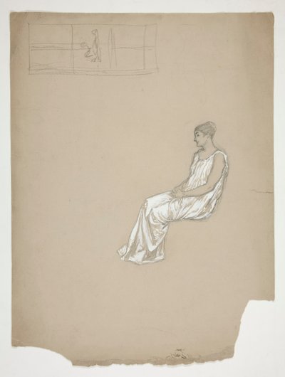 Donna seduta in abiti classici: studio per da Edwin Austin Abbey