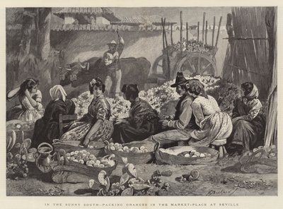 Nel soleggiato sud, confezionamento di arance nel mercato di Siviglia da Edwin Buckman