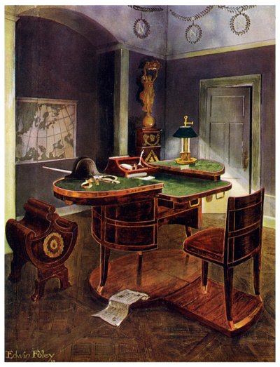 Scrivania da campagna di Napoleone I, Château de la Malmaison, Francia, 1911-1912 da Edwin Foley