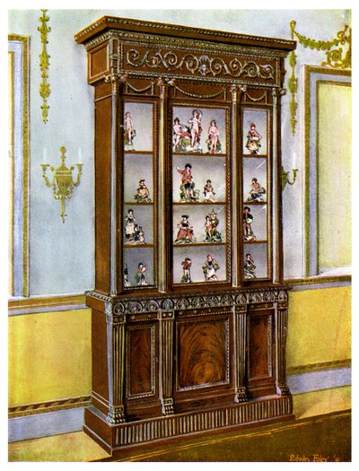 Vetrina intagliata in mogano influenzata dai fratelli Adam, 1911-1912 da Edwin Foley