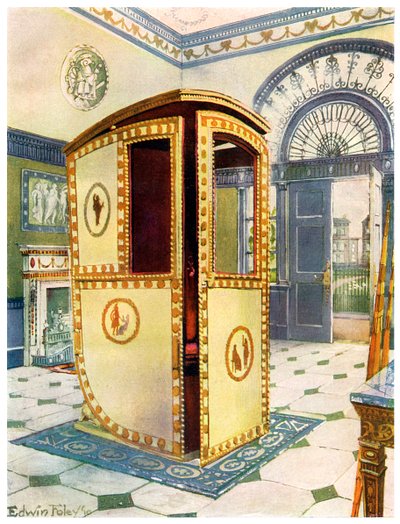Sedia a portantina dipinta e laccata con tetto a cupola, 1911-1912 da Edwin Foley