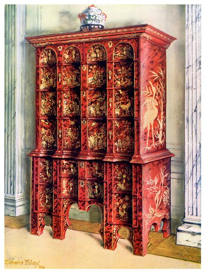 Cassettone doppio rosso e dorato, 1910 da Edwin Foley
