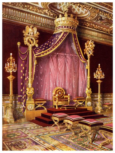 Sala del trono nel Palazzo di Fontainebleau, Francia, 1911-1912 da Edwin Foley