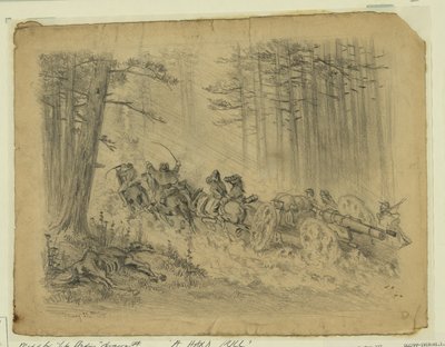 Una marcia tempestosa (Artiglieria) Spotsylvania Court House da Edwin Forbes