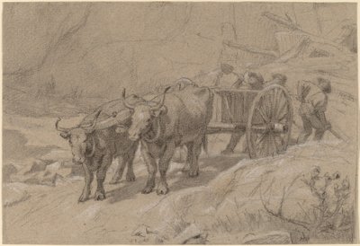 Buoi e carro da scarico da Edwin Forbes