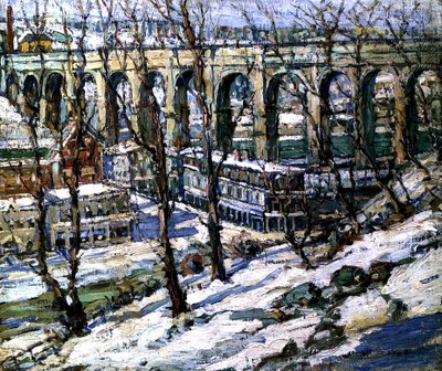 Ponte Alto sul fiume Harlem, USA, c.1907 da Edwin H. Gunn