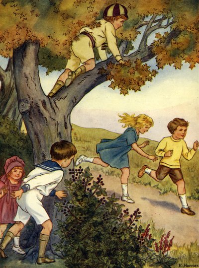 Bambini nascosti dentro e dietro un albero da Edwin Harris