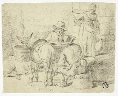 Uomini e asini, donna con brocca da Edwin Henry Landseer