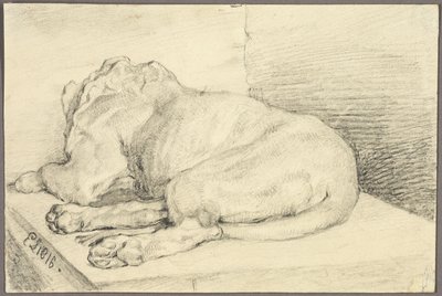 Leone sdraiato, da dietro da Edwin Henry Landseer