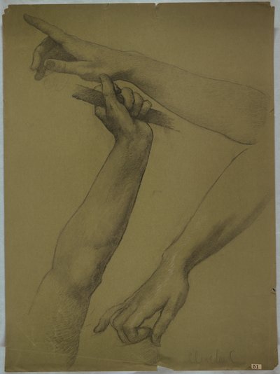 Tre studi di braccia da Edwin Howland Blashfield