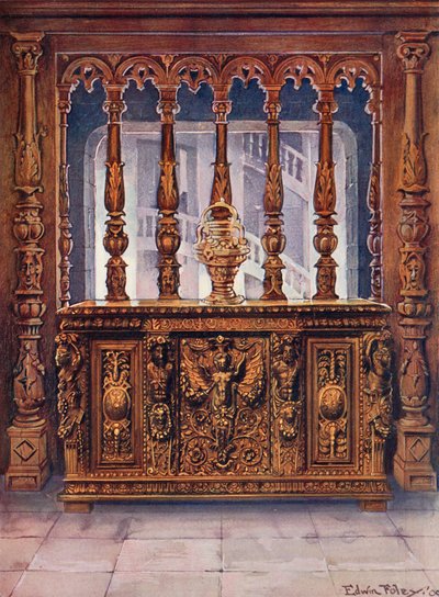 Henri Deux Bahut Intagliato. Schermo di Quercia dello Stesso Periodo Francese da Edwin John Foley