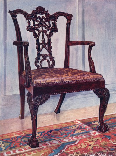 Poltrona in mogano - Stile Chippendale da Edwin John Foley