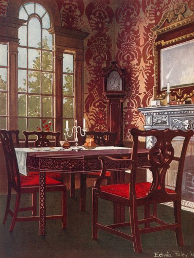 Tavoli da pranzo divisibili in mogano--Sedie da pranzo con schienale a stecche da Edwin John Foley