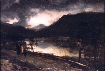 Scena di un lago al tramonto da Edwin Landseer