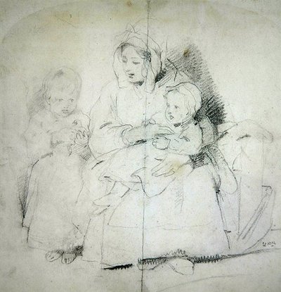 Una madre con due bambini da Edwin Landseer