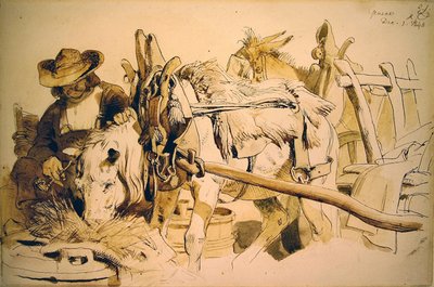 Un pony e un carretto a Ginevra da Edwin Landseer