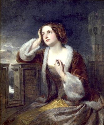 Catherine Seyton che Guarda dalle Mura di Loch Leven, c.1840 da Edwin Landseer
