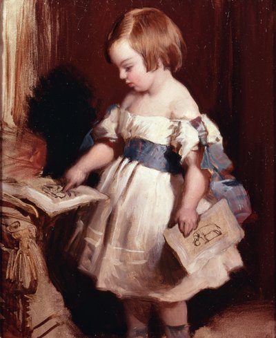 Bambino con un disegno da Edwin Landseer