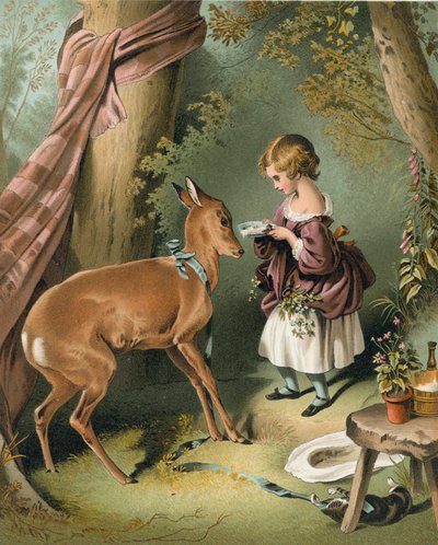 Ragazza che nutre i cervi da Edwin Landseer