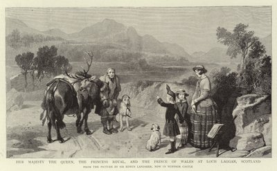Sua Maestà la Regina, la Principessa Reale e il Principe di Galles a Loch Laggan, Scozia da Edwin Landseer
