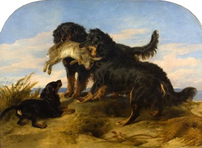 Retriever con una Lepre, c.1870 da Edwin Landseer