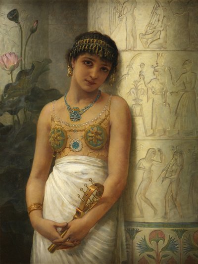 Una ragazza egiziana con un sistrum da Edwin Longsden Long