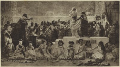 Il mercato matrimoniale babilonese (fotoincisione) da Edwin Longsden Long