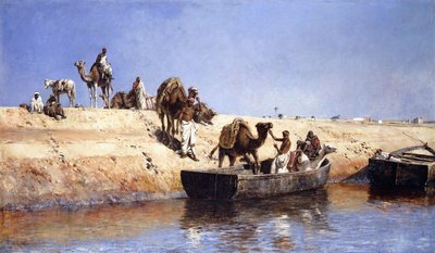 Imbarco di Cammelli sulla Spiaggia a Sale, Marocco da Edwin Lord Weeks