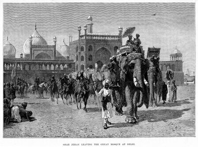 Shah Jehan lascia la Grande Moschea di Delhi da Edwin Lord Weeks