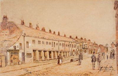 The Shambles, da Church Street, 1891-1917 circa (acquerello su carta) da Edwin Robert Beattie