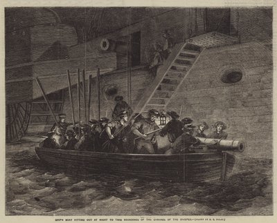 Barca della nave allestita di notte per prendere le misure del canale del Dnepr da Edwin Thomas Dolby