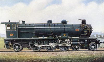 Il prodotto di due Repubbliche: Locomotiva a vapore tipo "Pacific" n. 4501, Parigi - Orleans Railway. 1910 da Edwin Thomas Rudd