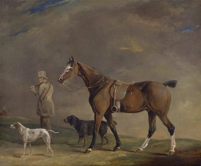 Un cacciatore con pony da caccia e cani da caccia da Edwin W. Cooper