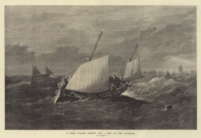 Una Deal Lugger verso una nave sui Goodwins da Edwin Weedon