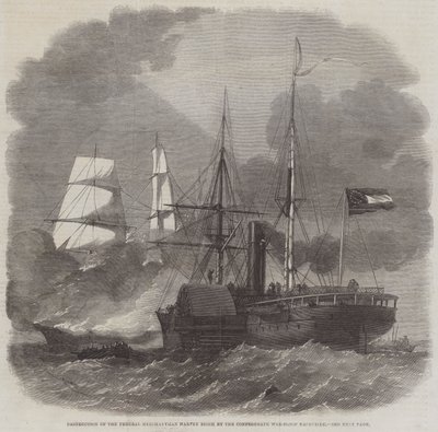 Distruzione del Mercantile Federale Harvey Birch da parte della Nave da Guerra Confederata Nashville da Edwin Weedon